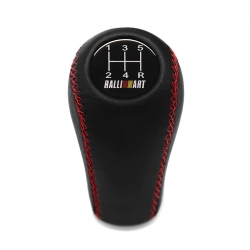 Mitsubishi Evo Ralliart Genuine Leather Red Stitched Gear Shift Knob 4 5 Speed MT Shifter Lever Screw-On Type M10x1.25