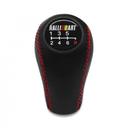 Mitsubishi Evo Ralliart Red Stitch Leather Shift Knob 6 Speed MT Pull-UP Reverse Lockout Shifter Lever Screw-On Type M10x1.25