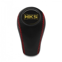 Mitsubishi HKS Big Power Save Energy Red Stitched Gear Shift Knob 4 5 Speed MT Shifter Lever Screw-On Type M10x1.25