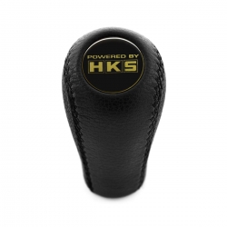 Mitsubishi HKS Gold Emblem Genuine Leather Gear Stick Shift Knob 4 5 Speed MT Shifter Lever Screw-On Type M10x1.25