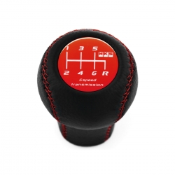 Mitsubishi HKS Red Shift Knob 6 Speed MT Pull-UP Reverse Lockout Red Stitched Shifter Lever Screw-On Type M10x1.25