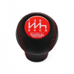 Mitsubishi Veilside Red Stitched Gear Shift Knob 6 Speed MT Pull-UP Reverse Lockout Shifter Lever Screw-On Type M10x1.25