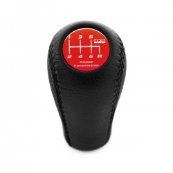 Mitsubishi Trust Grex Red Stitched Leather Shift Knob 6 Speed MT Pull-UP Reverse Lockout Shifter Lever Screw-On Type M10x1.25