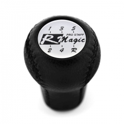 Mitsubishi R Magic Genuine Leather Short Shift Knob 5 Speed Manual Transmission Gear Shifter Lever M10x1.25 Screw-On Type