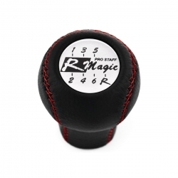 Mitsubishi R Magic Red Stitched Shift Knob 6 Speed MT Pull-UP Reverse Lockout Red Stitched Shifter Lever Screw-On Type M10x1.25