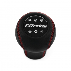 Mazda GReddy Genuine Leather Shift Knob Red Stitched 5 Speed Manual Transmission Shifter Lever Screw-On Type M10x1.25