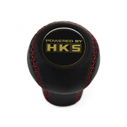 Mazda HKS Shift Knob Red Stitched 5 & 6 Speed Manual Transmission Genuine Leather Gear Shifter Lever Screw-On Type M10x1.25