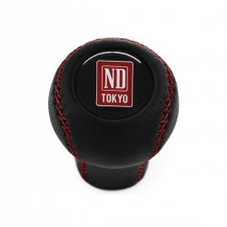 Mazda Nardi Tokyo Shift Knob Red Stitched 5 & 6 Speed Manual Transmission Real Leather Gear Shifter Lever Screw-On Type M10x1.25