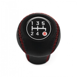 Mazda Genuine Leather Short Shift Knob 5 Speed Manual Transmission Red Stitched Gear Shifter Lever Screw-On Type M10x1.25