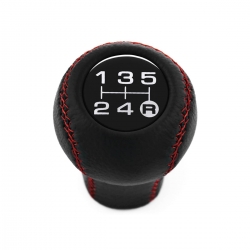 Mazda Genuine Leather Short Shift Knob 5 Speed Manual Transmission Red Stitched Gear Shifter Lever Screw-On Type M10x1.25