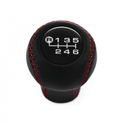 Mazda Genuine Leather Short Shift Knob Red Stitched 6 Speed Manual Transmission Gear Shifter Lever Screw-On Type M10x1.25