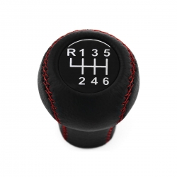 Mazda Genuine Leather Short Shift Knob Red Stitched 6 Speed Manual Transmission Gear Shifter Lever Screw-On Type M10x1.25