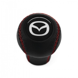 Mazda Nardi Tokyo Shift Knob Red Stitched 5 & 6 Speed Manual Transmission Real Leather Gear Shifter Lever Screw-On Type M10x1.25