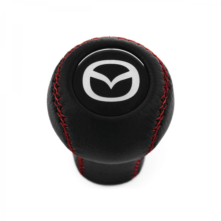 Mazda Nardi Tokyo Shift Knob Red Stitched 5 & 6 Speed Manual Transmission Real Leather Gear Shifter Lever Screw-On Type M10x1.25