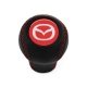 Mazda Short Shift Knob Red Stitched 5 & 6 Speed Manual Transmission Genuine Leather Gear Shifter Lever Screw-On Type M10x1.25