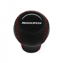 Mazda Mazdaspeed Short Shift Knob Red Stitch 5 & 6 Speed Manual Gearbox Genuine Leather Shifter Lever Screw-On Type M10x1.25