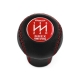 Mazda Trust Grex Red Stitched Genuine Leather Short Shift Knob 5 Speed Manual Gearbox Shifter Lever Screw-On Type M10x1.25