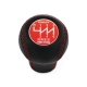 Mazda Trust Grex Red Emblem Shift Knob 6 Speed Manual Gearbox Real Leather Red Stitched Shifter Lever Screw-On Type M10x1.25