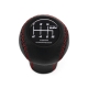 Mazda HKS Black Emblem Red Stitched Shift Knob 6 Speed Manual Gearbox Genuine Leather Gear Shifter Lever Screw-On Type M10x1.25