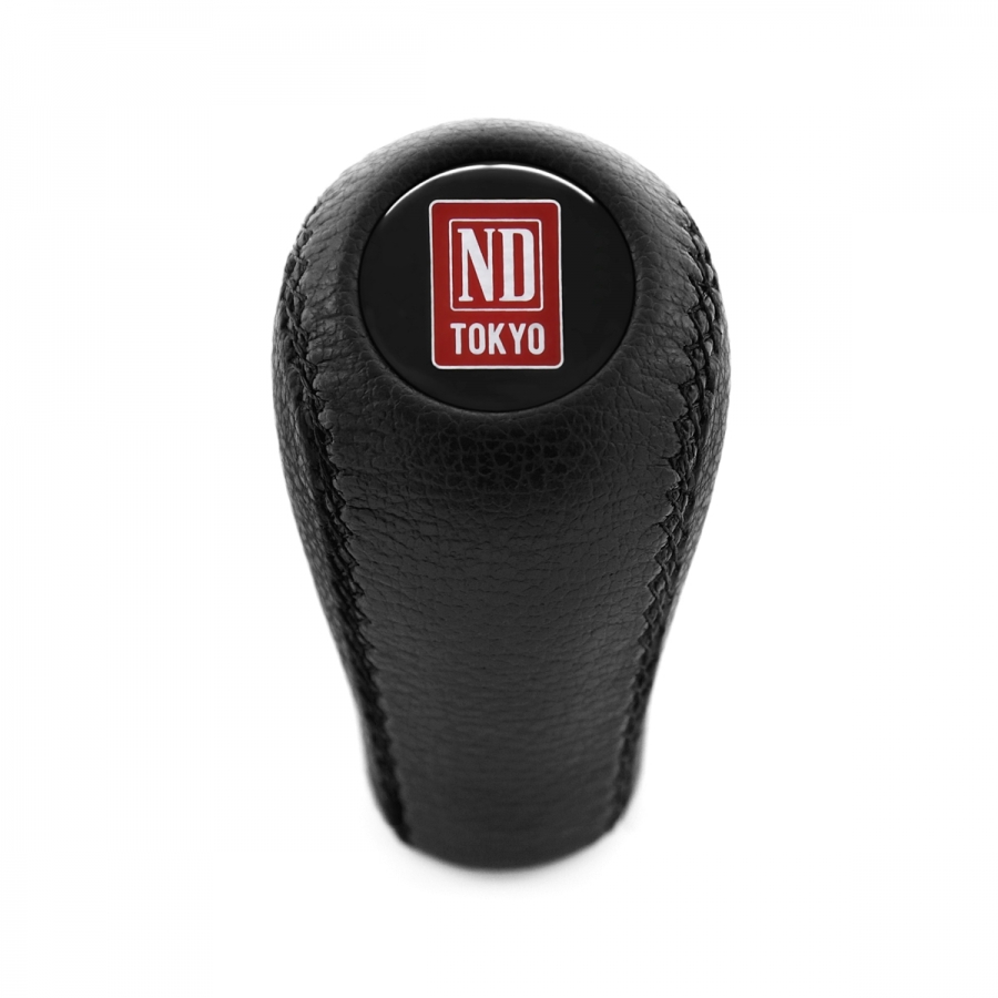 Mazda Nardi Tokyo Red Emblem Real Leather Gear Stick Shift Knob 5 & 6 Speed Manual Transmission Shifter Lever Screw-On M10x1.25